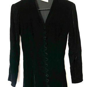 Black Velvet Gothic Button Down Jacket size small